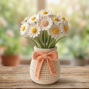 Crochet Flower Pot Pattern PDF | Amigurumi Plant and Bouquet Digital Download