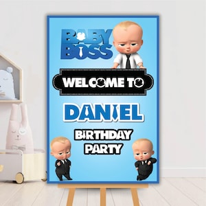 Boss Baby Birthday Welcome Sign, Custom Digital Party Decor Poster (Digital Download)