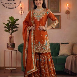 Orange Pakistani Dress - Etsy