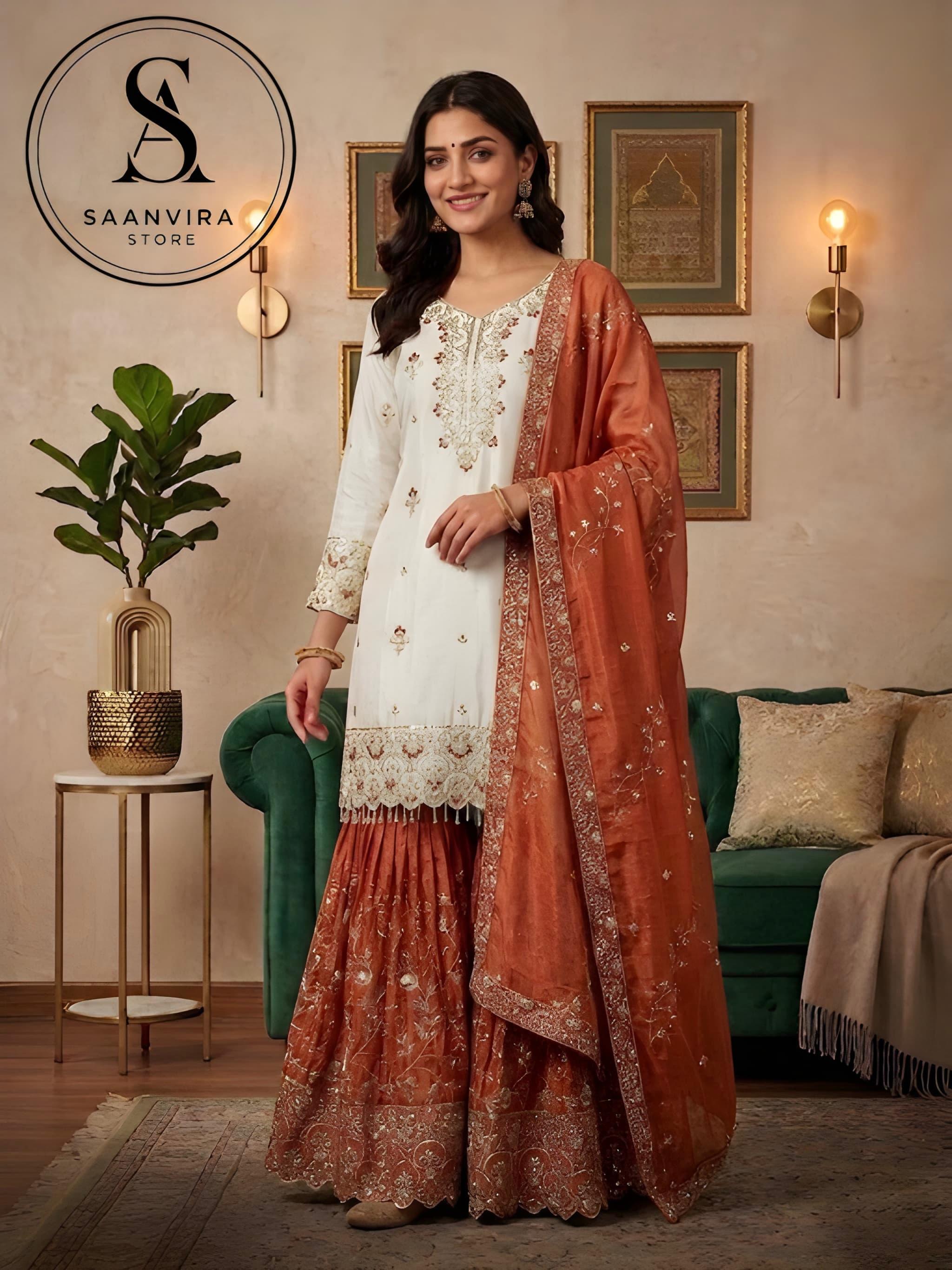 chinese dress ladies Traditional Bride and Groom complete Punjabi wedding wear  Nameera by  Farooq