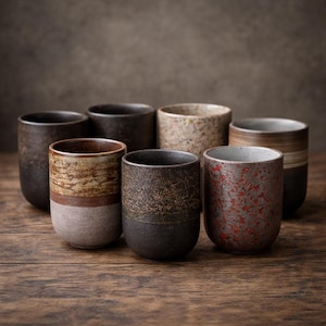 Japanese Wabi Sabi Ceramic Mug, Handmade Japandi Coffee Cup 130ml, Rustic Pottery Espresso Cup, Minimalist Tea Cup, Ceramic Mug Gift