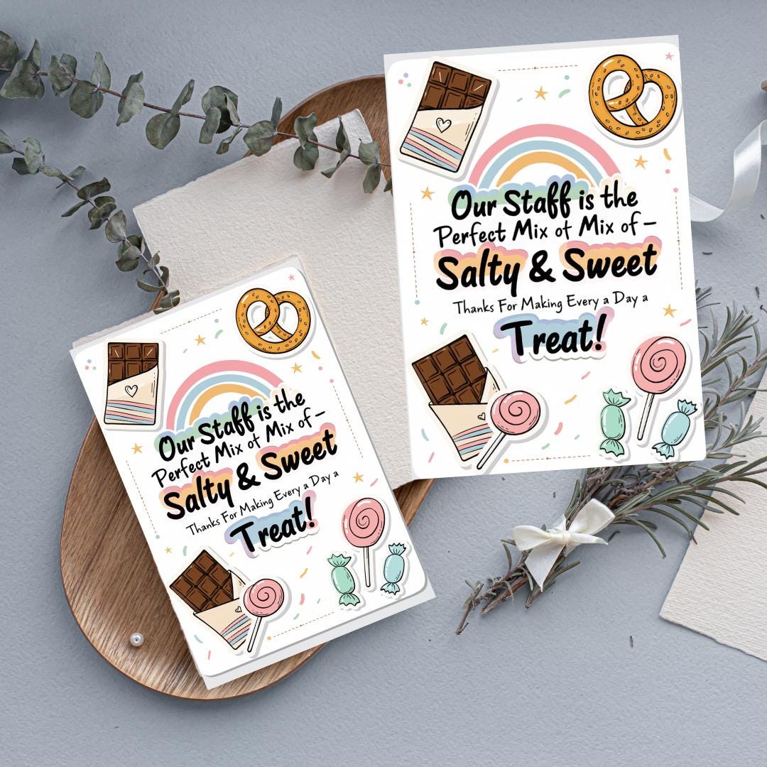 Salty & Sweet Thank You Treat Sign | Teacher Printable Poster ...