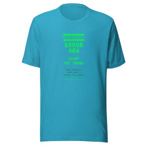 Fout 404 Slaap niet gevonden Grappig programmeursshirt, cadeau voor ontwikkelaars, codeershirt, software engineer shirt, technisch humoristisch cadeau
