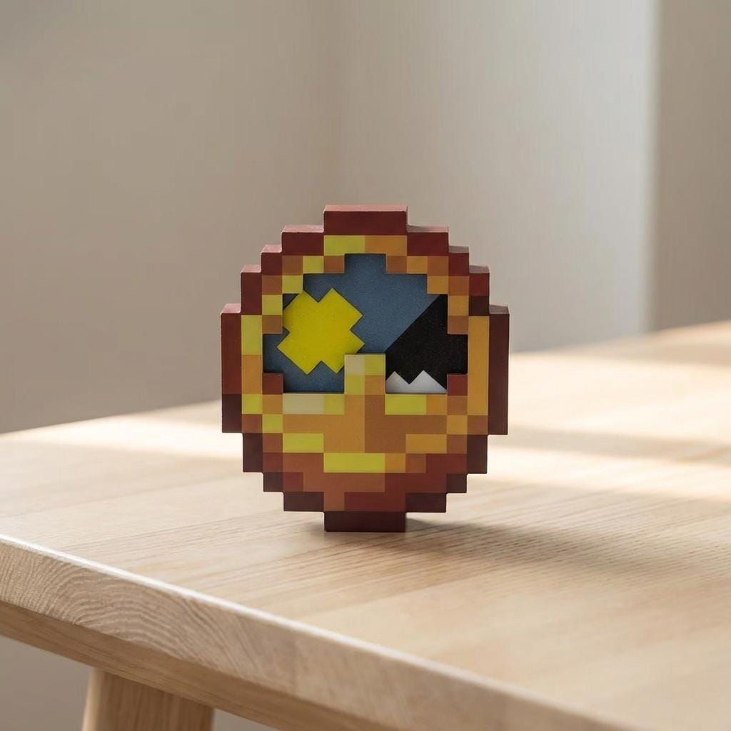 Block Pixel Clock 24 Hour Day Night Cycle 3D Printed Desk Wall Display ...