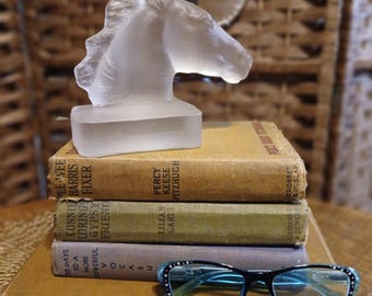 Vintage Frosted Lead Crystal bookend From Germany