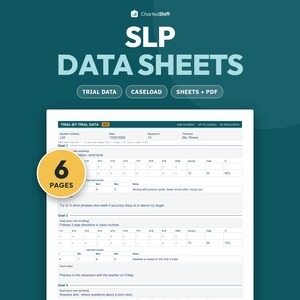 Datainsamlingsblad för logopedi, logopedisk spårning, redigerbara Google Sheets + PDF (direkt nedladdning)