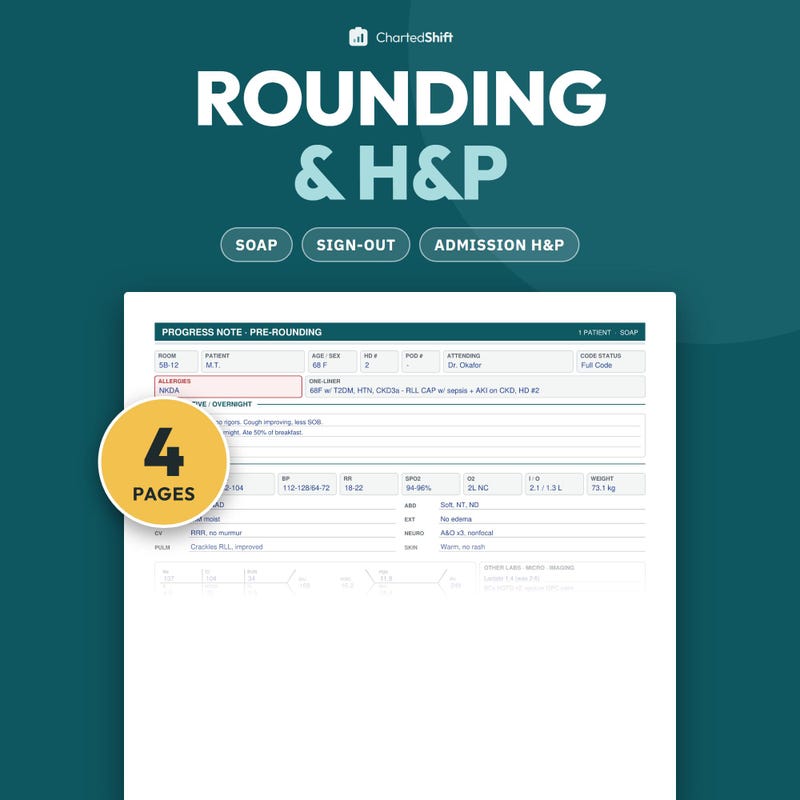 Resident Rounding Sheet - Etsy