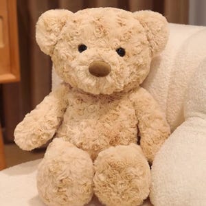 Teddy Bear Plush Toy Soft Cuddly Gift for Kids Nursery Decor Cute Stuffed Animal Comfort Companion