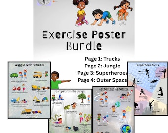 Movement Break Bundle | Jungle Space Superhero Trucks | Gross Motor Activity