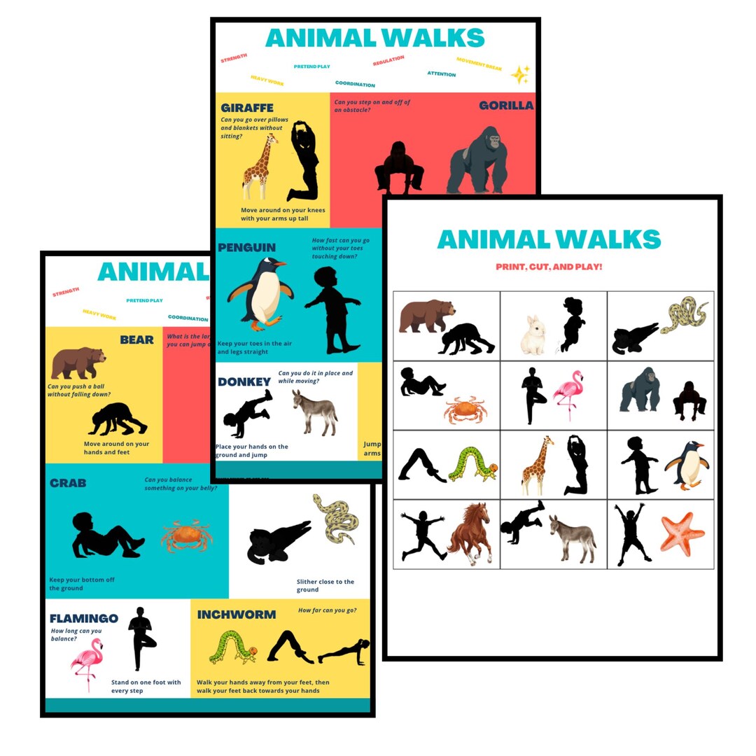 Animal Walks | Movement Break | Pediatric School PT OT | Sensory ...