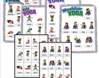 Adaptive Yoga for Kids | Gross Motor Movement Activity | Pediatric OT, PT, APE | Poster & Cards