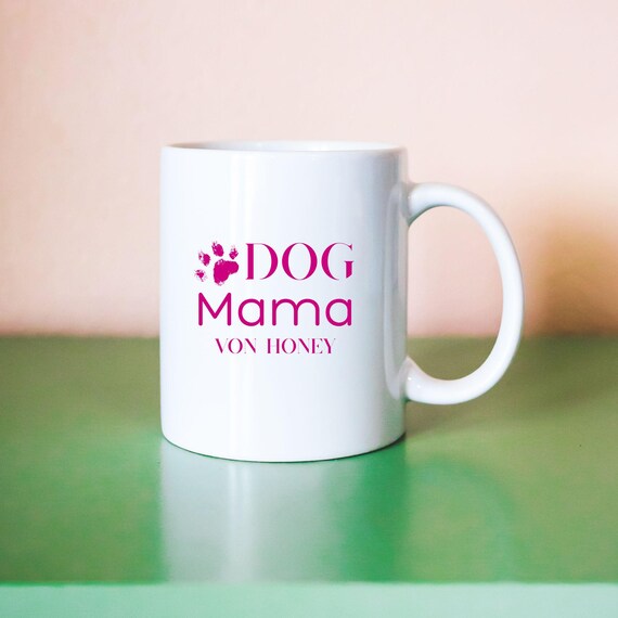 Dog Mama Becher personalisiert mit Hundename – Geschenk für Hundeliebhaber – Kaffeebecher Hunde