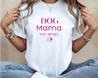 Personalized Dog Mama Shirt with Dog Name – Custom Pet Lover Gift – Cute Dog Owner Tee