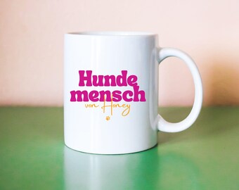 Hundemensch Tasse personalisiert mit Hundename – Geschenk für Hundeliebhaber – Kaffeebecher Hunde