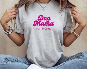Personalized Dog Mama Shirt with Dog Name – Custom Pet Lover Gift – Cute Dog Owner Tee