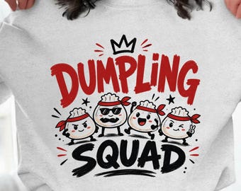 Dumpling Squad PNG: Cute Foodie Friend Group Digital Art png Kawaii Humor Aesthetic Sublimation Design (Digital Download)