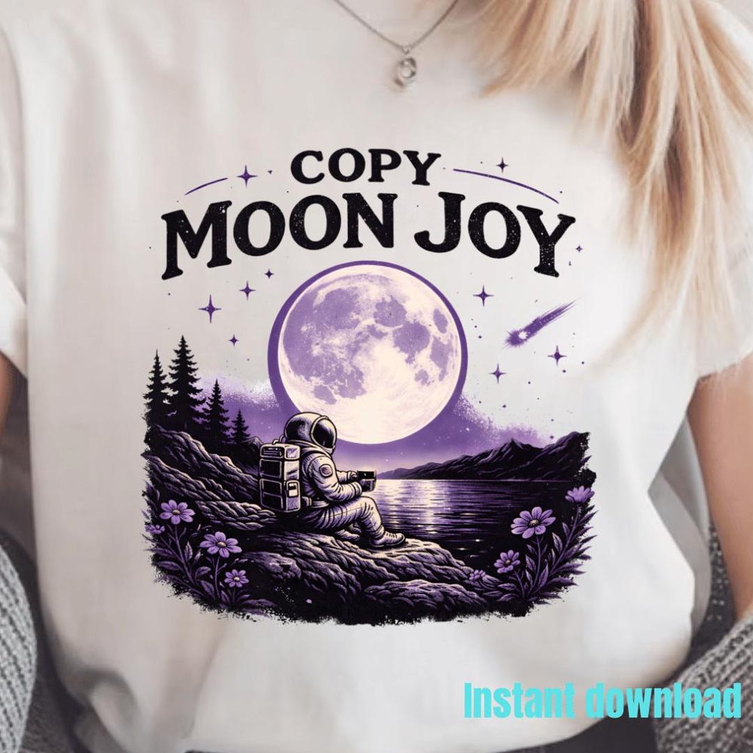Copy Moon Joy PNG: Cute Lunar Phrase Aesthetic Night Sky Celestial Art ...