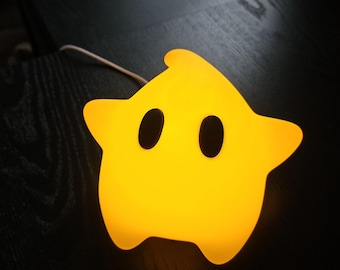 3D Printed Power Star Lamp — Inspired Super Mario Galaxy Night Light | Gamer Gift | Gaming Room Decor | Nintendo Fan Gift | Desk Light
