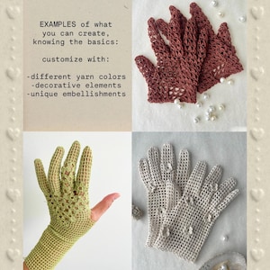 Anleitung für gehäkelte Handschuhe | Anatomische Passform Filet Design (PDF Download) | Munsanara Bild 10