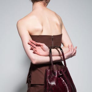 Borsa da donna in pitone / Borsa fatta a mano, borse a tracolla