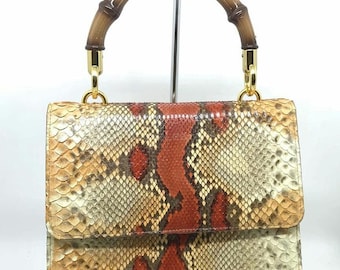Python Women's Handbag | Handmade Purse, Top Handle Bags
