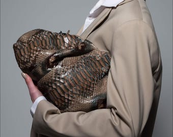 パイソン柄レディースハンドバッグ｜ハンドメイドハンドバッグ、イブニングバッグ