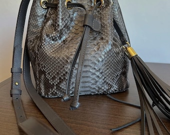 パイソン柄レディースハンドバッグ｜ハンドメイドハンドバッグ、イブニングバッグ