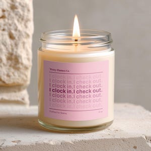 Clock In Clock Out Candle, Funny Coworker Gift, Quiet Quitting Office Candle, Work Bestie Desk Gift