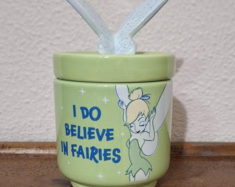 Disney Peter Pan Ceramic Jar Hand Painted Collectible Trinket Box with Box