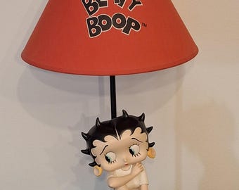 Betty Boop Lampe 2005 - Keramik Figur Lampe - Arbeiten - Retro Cartoon Sammlerstück - 48 cm