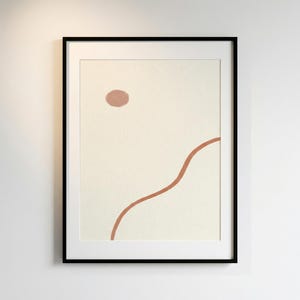 Abstract Wall Art minimalist print in terracotta and beige, geometric abstraction, neutral decor, printable digital download | AB05