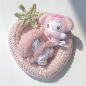 Posavasos y bandeja de fresa / Patrón de ganchillo para principiantes en PDF / Tutorial de amigurumi