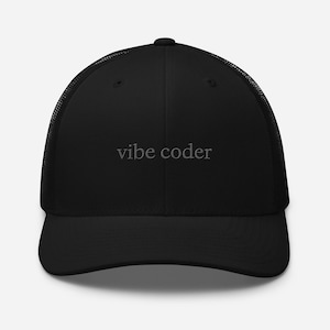 Programmer Hat, Coder Gift, Vibe Coder Trucker Hat, Software Engineer Hat, Embroidered Tech Hat, Developer Cap, Minimal Mesh Hat
