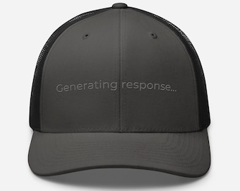 Gorra retro bordada "Generando respuesta" / Gorra minimalista "Generando respuesta" / IA sutil / Gorra con humor tecnológico / Regalo para investigadores