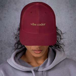 Programmer Hat, Coder Gift, Vibe Coder Trucker Hat, Software Engineer Hat, Embroidered Tech Hat, Developer Cap, Minimal Mesh Hat