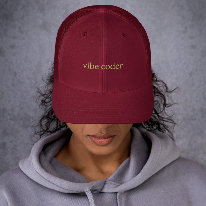 Programmer Hat, Coder Gift, Vibe Coder Trucker Hat, Software Engineer Hat, Embroidered Tech Hat, Developer Cap, Minimal Mesh Hat