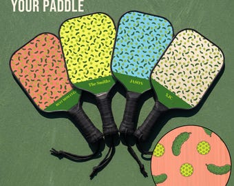 Set da pickleball con motivo a sottaceti, kit da pickleball personalizzato con palline e borsa