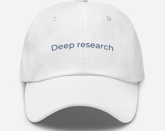 Gorra bordada de papá con temática de Deep Research / Gorra minimalista "Deep Research" / IA sutil / Gorra con humor tecnológico / Regalo para investigadores / Unisex ajustable