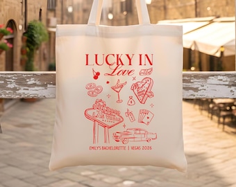 Personalized Vegas Bachelorette Tote Bag | Retro Casino Favor