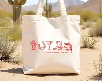 Texas Doodle Tote Bag: Cowgirl Bachelorette Party Favor