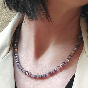 Luxury Multigem Necklace, Amethyst Ruby Tanzanite Jewelry, Elegant Colorful Gemstone Necklace, Handmade Fine Jewelry