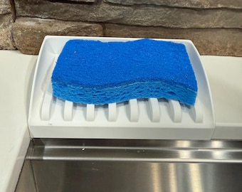 Porte-éponge de cuisine imprimé en 3D | Caddy organiseur pour évier, évacue l'eau rapidement