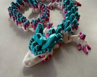 Dragon articulé imprimé en 3D | Jouet flexible en pierre de cristal, Fantasy Fidget