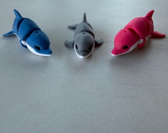 3D Printed Articulated Dolphin Fidget Toy | Desk Companion, Sensory Toy