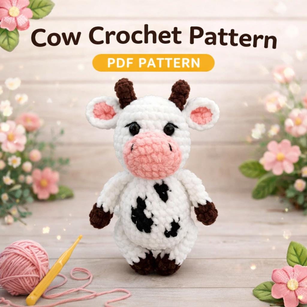 30 Adorable Cow Plush Crochet Patterns for Farmhouse Decor, Gifts, and Cozy Displays 3 Easy Amigurumi Cow Crochet Pattern