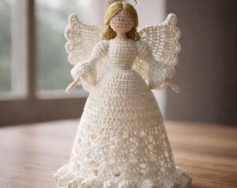 Crochet Lace Angel Doll Pattern, Christmas Ornament (PDF Tutorial)