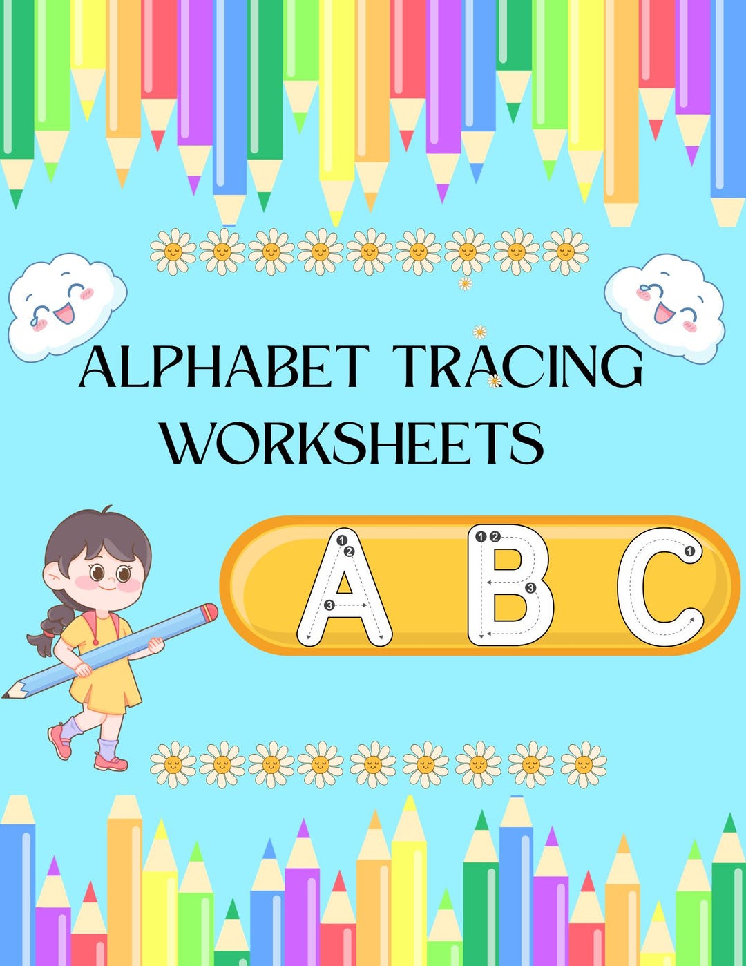 Alphabet Tracing Worksheets A-Z, Preschool Handwriting Practice (PDF ...