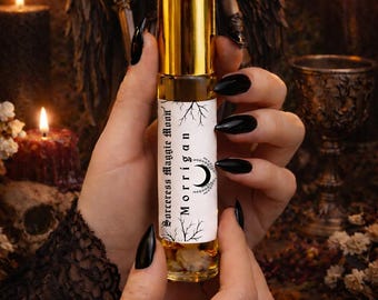 Morrígan Ritual Perfume Oil, Mystical Anointing Fragrance, Witchcraft Spellcraft