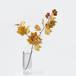 Faux Maple Branch Artificial Fall Leaves Autumn Gold Red Vase Filler Thanksgiving Harvest Decor