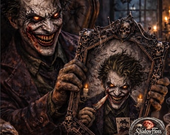 Dark Joker Cross Stitch Pattern | Gothic Villain, Playing Cards, Skulls (PDF Download)